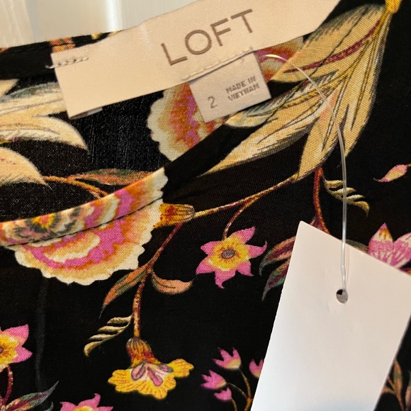 NWT Loft Ruffle Cuff Midi Dress, size 2 - Picture 4 of 5